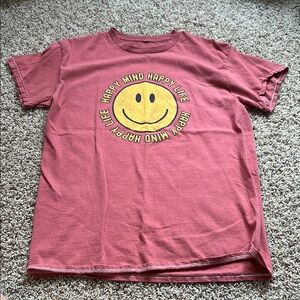Full Tilt Red and Yellow Smiley Face Short Sleeve Tee